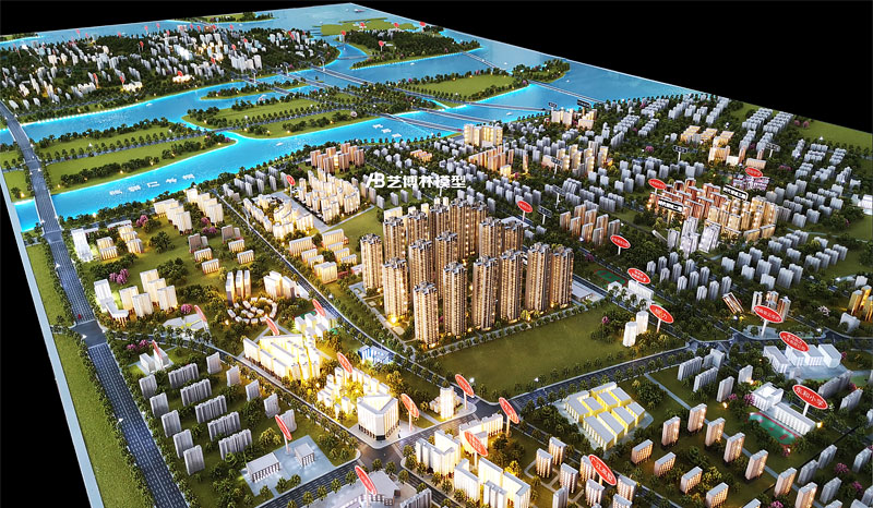珠海時代傾城雙生花城市規劃模型
